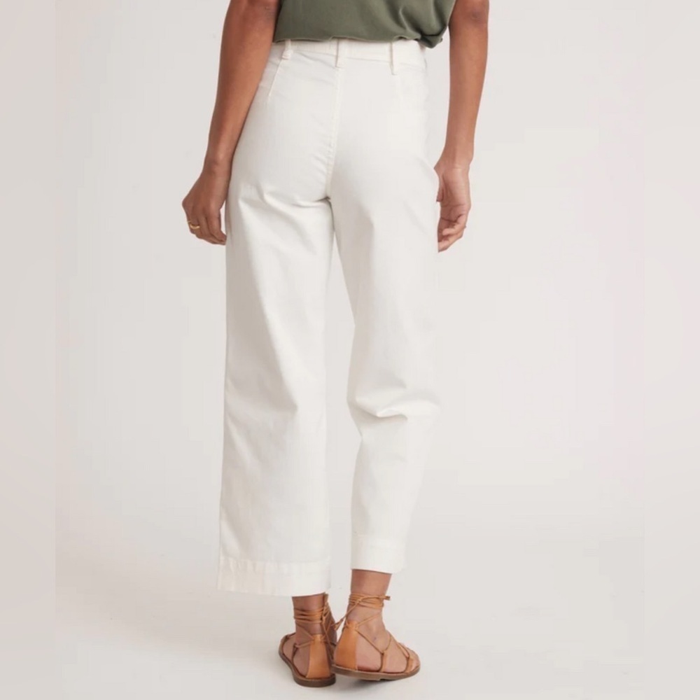 Marine Layer Bridget Slim Wide Leg Crop in White - Size 2 - Picture 2 of 5